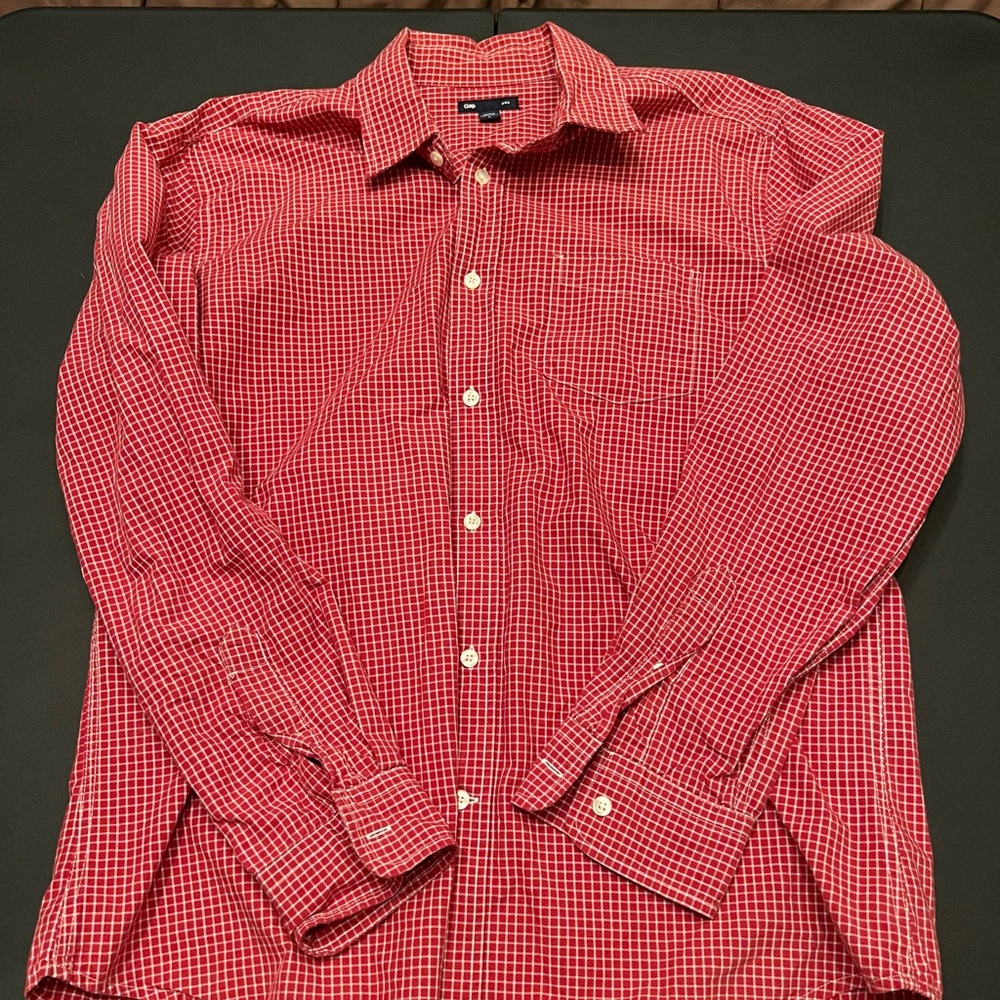 Gap Xl red plaid dress shirt